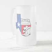 Texas State Map met Star, Boots, Pet Frosted Mok (Voorkant links)