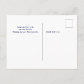 Texas State map navy blue roos Gold home Aankondigingskaart (Achterkant)