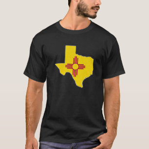 TEXAS STATE MAP NIEUW MEXICO NM Vlaggenoot Mannen  T-shirt