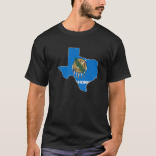 TEXAS STATE MAP OKLAHOMA OK Flag Roots Mannen Vrou T-shirt