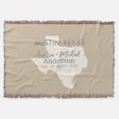Texas State Map Paar Naam en datum bruiloft Deken (Voorkant)