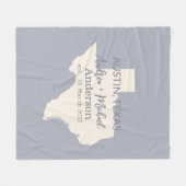 Texas State Map Paar Naam en datum bruiloft Fleece Deken (Voorkant (Horizontaal))