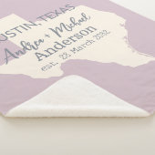 Texas State Map Paar Naam en datum bruiloft Sherpa Deken (3/4)