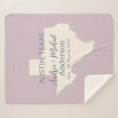 Texas State Map Paar Naam en datum bruiloft Sherpa Deken (Voorkant (horizontaal))