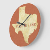 Texas State Map Rusty Red en Cream Wall Clock Grote Klok (Hoek)