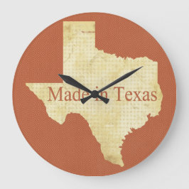 Texas State Map Rusty Red en Cream Wall Clock Grote Klok
