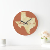 Texas State Map Rusty Red en Cream Wall Clock Grote Klok (Huis)
