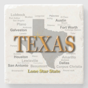 Texas State Map Stenen Onderzetter