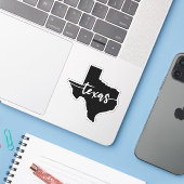 Texas State Map Sticker (Laptop met iPhone)