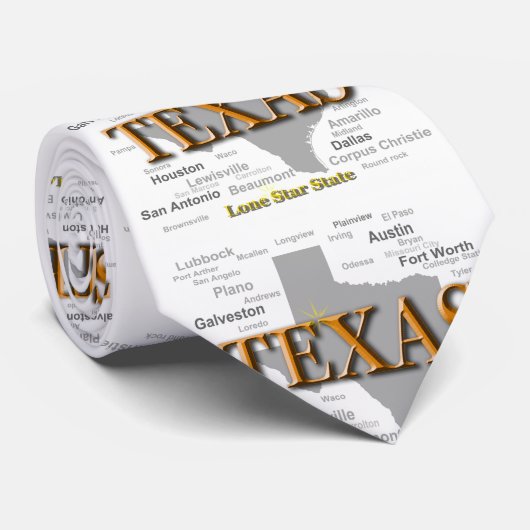 Texas State Map Stropdas (Opgerold)