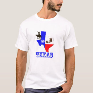 Texas State Map T-Shirt met Cowboy