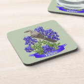 Texas State Mockingbird & Bluebonnet Flower Bier Onderzetter (Linkerzijde)