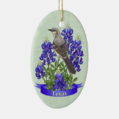 Texas State Mockingbird & Bluebonnet Flower Keramisch Ornament (Rechts)