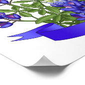 Texas State Mockingbird & Bluebonnet Flower Poster (Hoek)