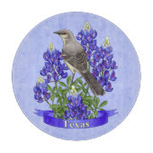 Texas State Mockingbird & Bluebonnet Flower Snijplank (Voorkant)