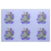 Texas State Mockingbird & Bluebonnet Flower Stof (Fat Quarter)