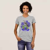 Texas State Mockingbird & Bluebonnet Flower T-shirt (Voorkant volledig)