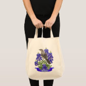 Texas State Mockingbird & Bluebonnet Flower Tote Bag (Voorkant (product))