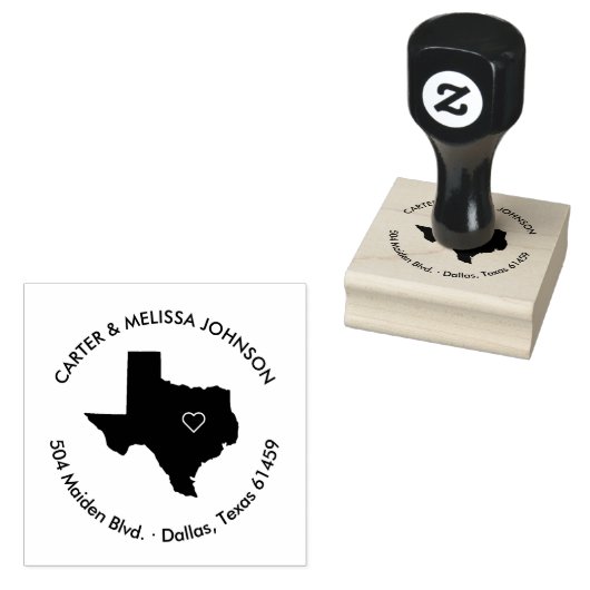 Texas State Moving Aankondiging Adresstempel Rubberstempel (Gestempeld)