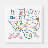 Texas State oriëntatiepunten Illustratie Magnet (Voorkant)