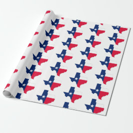 Texas State Outline and Flag Colors, Wrapping Pape Cadeaupapier