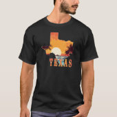 Texas State Outline Beach Sunset T-shirt (Voorkant)