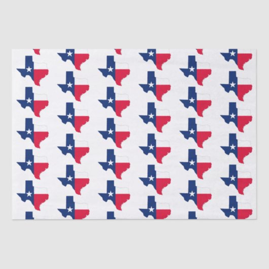 Texas State Outline en de kleuren van de vlag, Tissuepapier (Voorkant)
