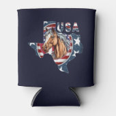 Texas State Outline Verenigde Staten Horse Blikjeskoeler (Voorkant)