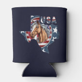 Texas State Outline Verenigde Staten Horse Blikjeskoeler (Achterkant)