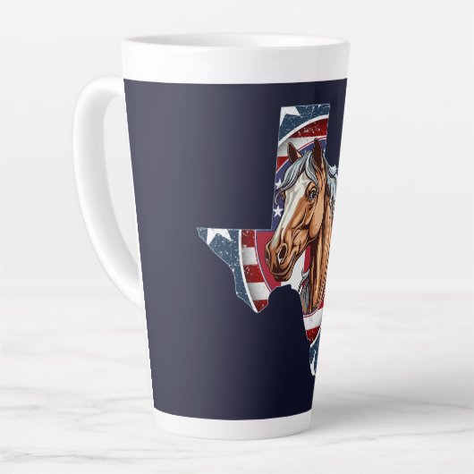 Texas State Outline Verenigde Staten Horse Latte Mok (Linkerhoek)