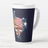 Texas State Outline Verenigde Staten Horse Latte Mok (Rechterhoek)