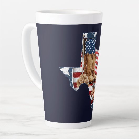 Texas State Outline Verenigde Staten Horse Latte Mok (Linkerhoek)