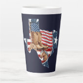 Texas State Outline Verenigde Staten Horse Latte Mok (Voorkant)