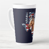 Texas State Outline Verenigde Staten Horse Latte Mok (Linkerhoek)