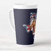 Texas State Outline Verenigde Staten Horse Latte Mok (Linkerhoek)