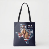 Texas State Outline Verenigde Staten Horse Tote Bag (Voorkant)
