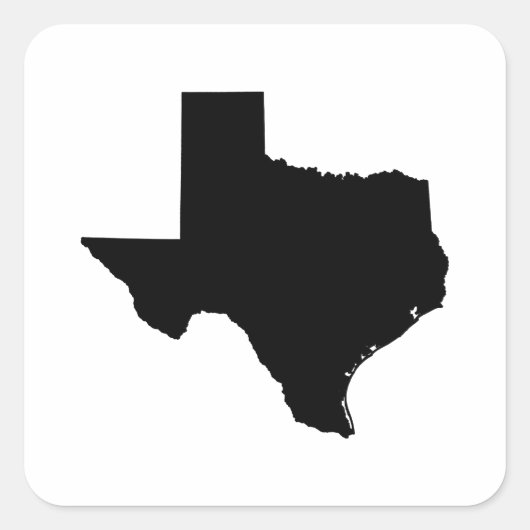 Texas State Outline Vierkante Sticker (Voorkant)