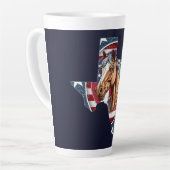 Texas State Overzicht USA Paard Latte Mok (Linkerhoek)