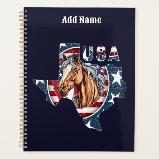 Texas State Overzicht USA Paard Planner (Voorkant)