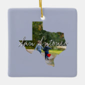Texas State Photo insert and town name Keramisch Ornament (Voorkant)