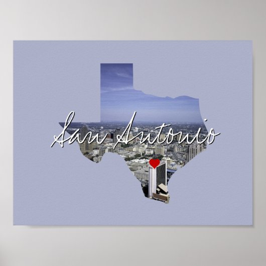 Texas State Photo insert and town name Poster (Voorkant)