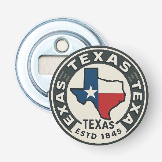 Texas State Pride Button Flesopener (Voorkant)