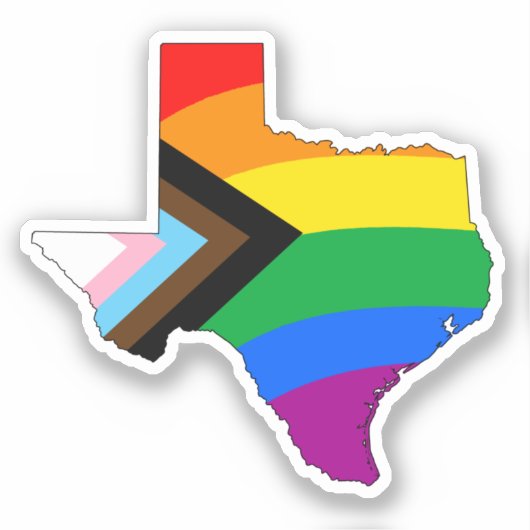 Texas State Pride LGBTQ Progress Pride Sticker (Voorkant)