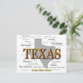 Texas State Pride Map Silhouette Briefkaart (Staand voorkant)