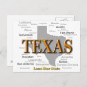 Texas State Pride Map Silhouette Briefkaart (Voorkant / Achterkant)