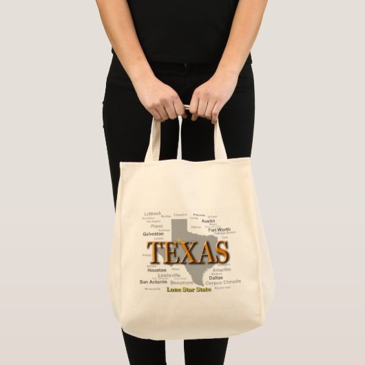 Texas State Pride Map Silhouette Tote Bag (Voorkant (product))