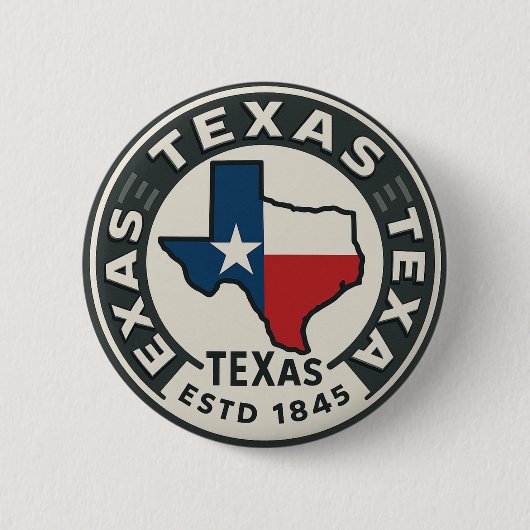 Texas State Pride Ronde Button 5,7 Cm (Voorkant)