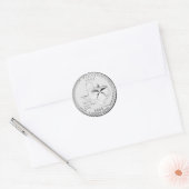 Texas State Quarter Ronde Sticker (Envelop)