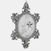 Texas State Quarter Tin Sneeuwvlok Ornament (Links)