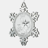 Texas State Quarter Tin Sneeuwvlok Ornament (Rechts)